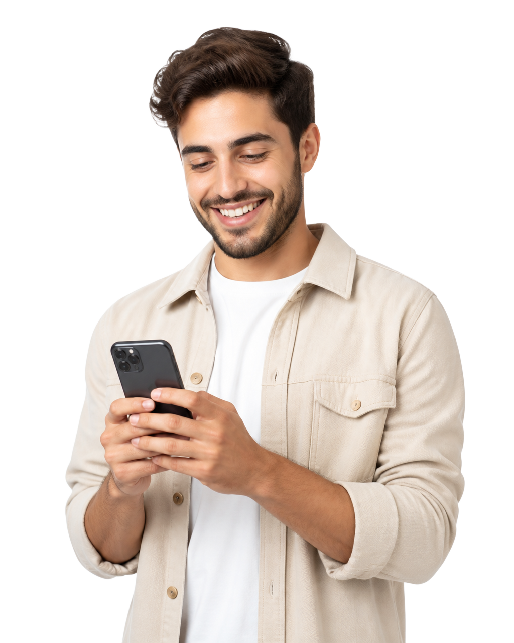 Creator using PostSpark on a phone to publish content to every platform